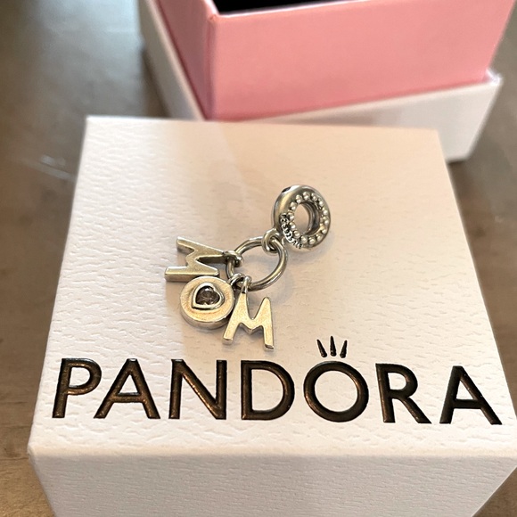 Pandora Jewelry - Authentic Pandora MOM dangle charm sterling silver and cz